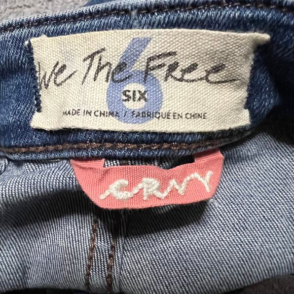 We The Free Free People Overalls Womens 6 (26x31) Blue Denim Bibs Bootcut - Picture 5 of 10